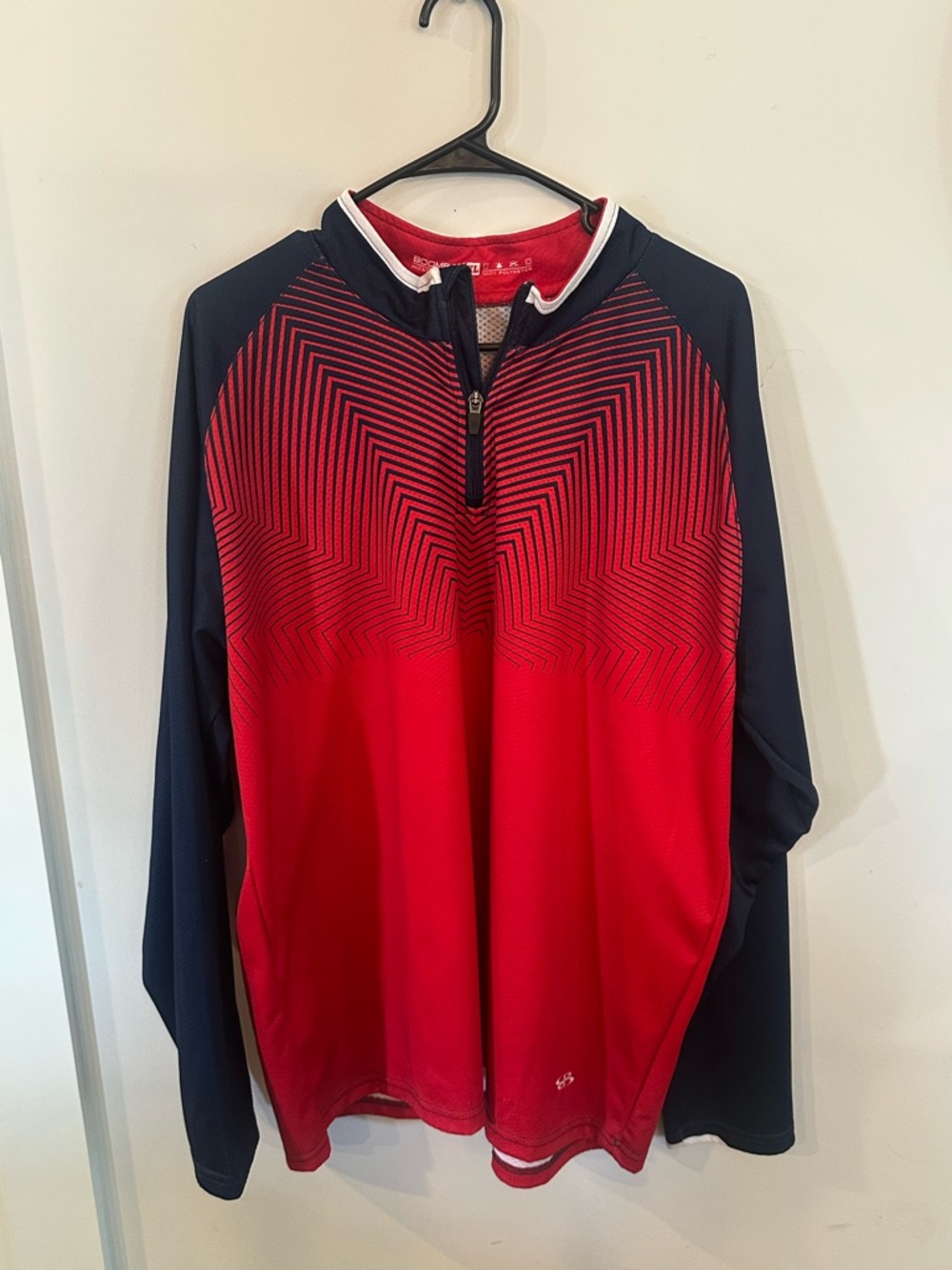 men's boombah athletic long sleeve baseball 1/4 zip pullover jacket sz XL